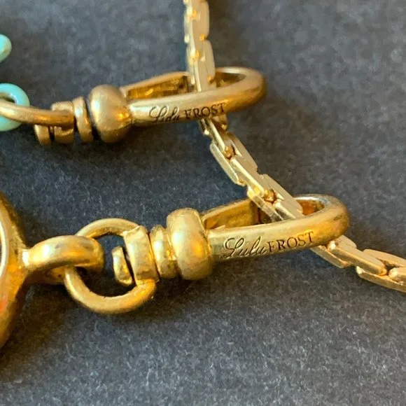 NWT Lulu Frost Plaza Bond Chain Plaza Letter S Charm Daisy Enamel Charm … - Picture 8 of 12